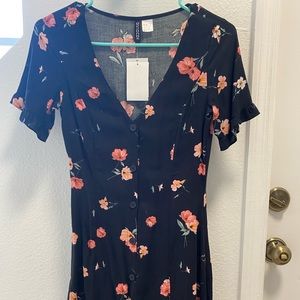 Black Floral Button Up Dress from H&M by Divided